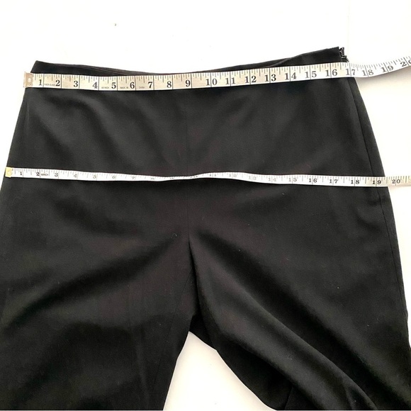 Black Pants Sz 8 Flat Front Tapered Leg Dress Career Business Casual Work - Picture 8 of 11